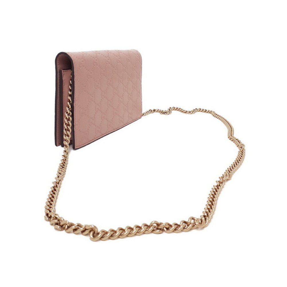 Gucci Chain ssima Wallet Pink Signature on Bag